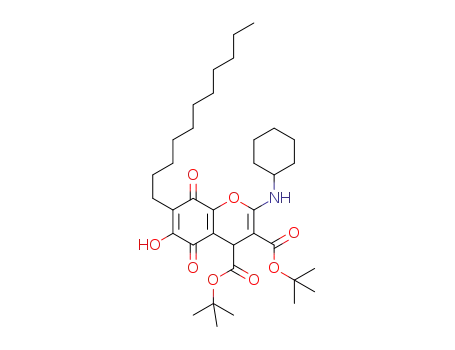 di-tert-butyl 2-(cyclohexylamino)-5,8-dihydro-6-hydroxy-5,8-dioxo-7-undecyl-4H-chromene-3,4-dicarboxylate