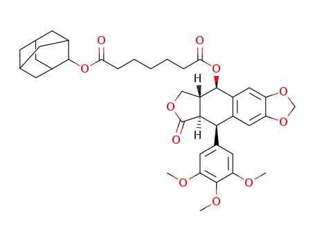 2-adamantyl (5R,5aR,8aR,9R)-8-oxo-9-(3,4,5-trimethoxyphenyl)-5a,6,8a,9-tetrahydro-5H-isobenzofuro[5,6-f][1,-3]benzodioxol-5-yl pimelate