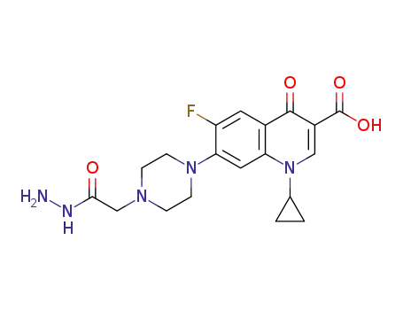 1-cyclopropyl-6-fluoro-7-{4-[(hydrazinecarbonyl)methyl]piperazin-1-yl}-4-oxo-1,4-dihydroquinoline-3-carboxylic acid