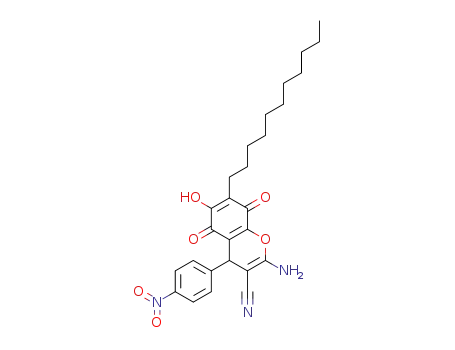 2-amino-6-hydroxy-4-(4-nitrophenyl)-5,8-dioxo-7-undecyl-5,8-dihydro-4H-chromene-3-carbonitrile