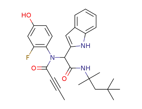 N-(1-(1H-indol-2-yl)-2-oxo-2-((2,4,4-trimethylpentan-2-yl)amino)ethyl)-N-(2-fluoro-4-hydroxyphenyl)but-2-ynamide