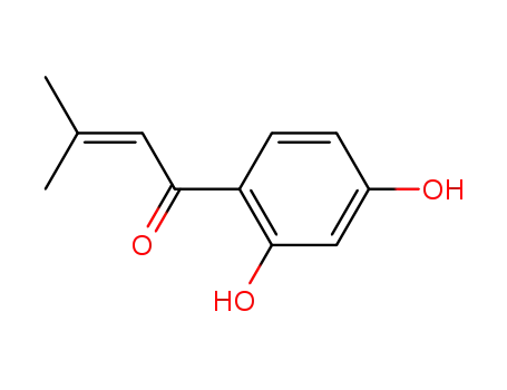 Molecular Structure of 99323-00-9 (2-Buten-1-one, 1-(2,4-dihydroxyphenyl)-3-methyl-)