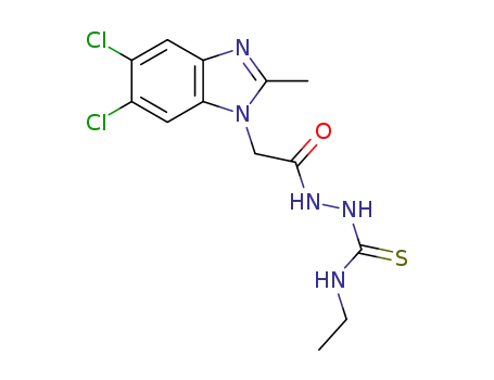 2-(2-(5,6-dichloro-2-methyl-1H-benzimidazol-1-yl)acetyl)-N-ethylhydrazine-1-carbothioamide