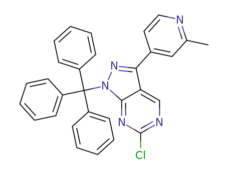 6-chloro-3-(2-methylpyridin-4-yl)-1-trityl-1H-pyrazolo[3,4-d]pyrimidine