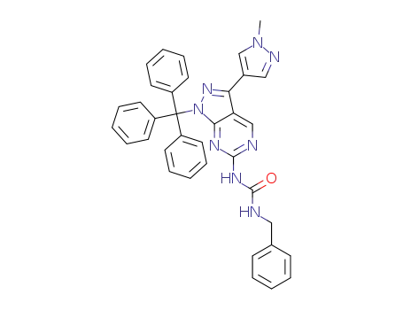 1-benzyl-3-(3-(1-methyl-1H-pyrazol-4-yl)-1-trityl-1H-pyrazolo[3,4-d]pyrimidin-6-yl)urea