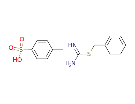 Molecular Structure of 35469-22-8 (Benzenesulfonic acid, 4-methyl-, compd. with phenylmethyl
carbamimidothioate (1:1))