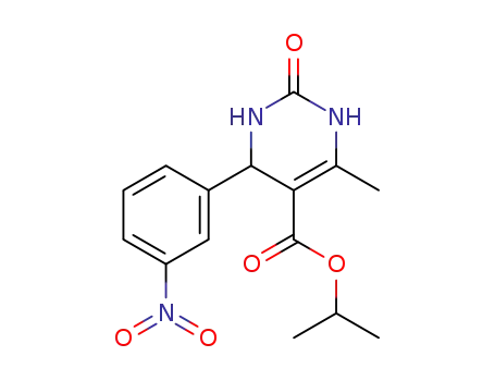 Molecular Structure of 131275-78-0 (isopropyl 6-methyl-4-(3-nitrophenyl)-2-oxo-1,2,3,4-tetrahydropyrimidine-5-carboxylate)
