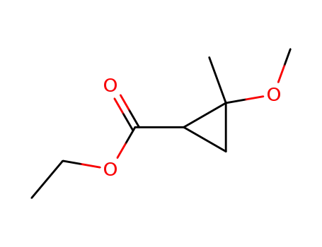 Molecular Structure of 78932-46-4 (Cyclopropanecarboxylic acid, 2-methoxy-2-methyl-, ethyl ester)