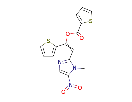 Molecular Structure of 92478-55-2 (2-Thiophenecarboxylic acid,
2-(1-methyl-5-nitro-1H-imidazol-2-yl)-1-(2-thienyl)ethenyl ester)