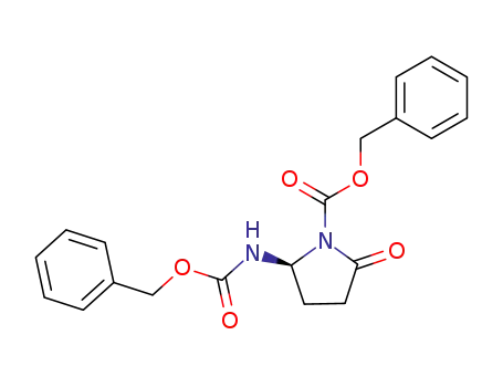 Molecular Structure of 66488-70-8 (1-Pyrrolidinecarboxylic acid,
2-oxo-5-[[(phenylmethoxy)carbonyl]amino]-, phenylmethyl ester, (S)-)