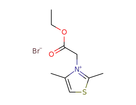 Molecular Structure of 33446-11-6 (Thiazolium, 3-(2-ethoxy-2-oxoethyl)-2,4-dimethyl-, bromide)