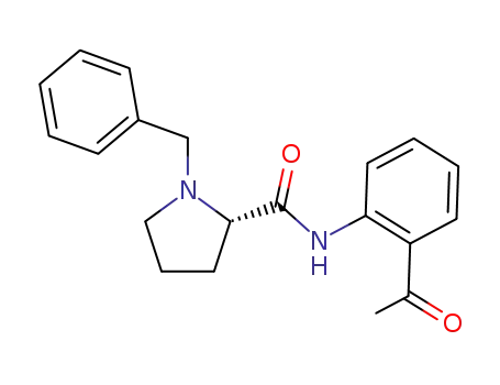 Molecular Structure of 82704-15-2 (2-Pyrrolidinecarboxamide, N-(2-acetylphenyl)-1-(phenylmethyl)-, (S)-)