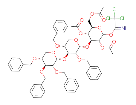 O-(2,3,4-tri-O-benzyl-α-D-xylopyranosyl)-(1-3)-O-(2,4-di-O-benzyl-α-D-xylopyranosyl)-(1-3)-2,4,6-tri-O-acetyl-α,β-D-glucopyranosyl trichloroacetimidate