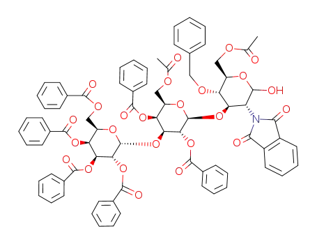 3-O-<3-O-(2,3,4,6-tetra-O-benzoyl-α-D-galactopyranosyl)-6-O-acetyl-2,4-di-O-benzoyl-β-D-galactopyranosyl>-6-O-acetyl-4-O-benzyl-2-deoxy-2-phthalimido-α/β-D-glucopyranose