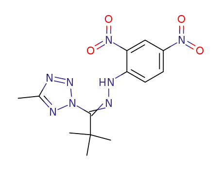 Molecular Structure of 114065-08-6 (2H-Tetrazole,
2-[1-[(2,4-dinitrophenyl)hydrazono]-2,2-dimethylpropyl]-5-methyl-)