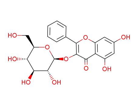 Molecular Structure of 68592-14-3 (5,7-dihydroxy-4-oxo-2-phenyl-4H-chromen-3-yl beta-D-glucopyranoside)