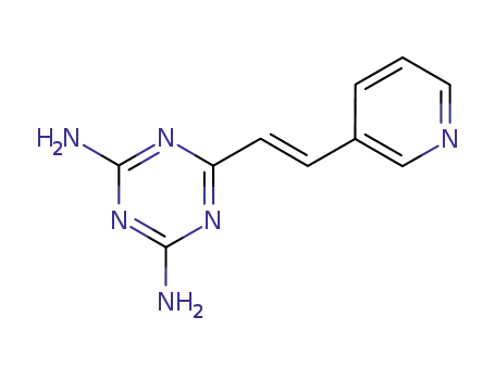 Molecular Structure of 124173-70-2 (1,3,5-Triazine-2,4-diamine, 6-[2-(3-pyridinyl)ethenyl]-, (E)-)