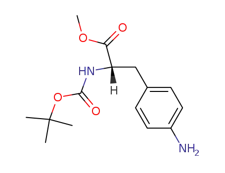 Molecular Structure of 65615-90-9 (4-Amino-N-(tert-butoxycarbonyl)-L-phenylalanine Methyl Ester)