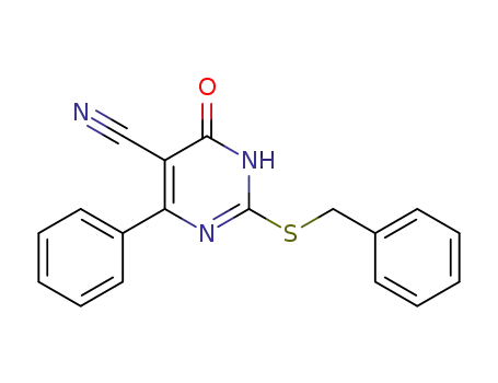 1,6-dihydro-6-oxo-4-phenyl-2-[(phenylmethyl)thio]-5-pyrimidinecarbonitrile