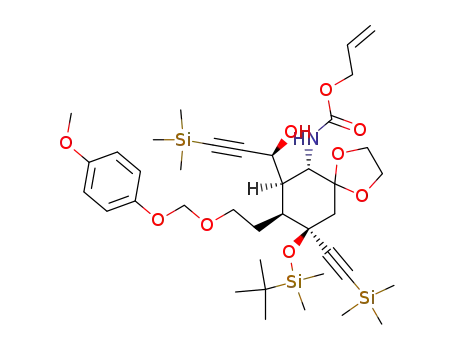 {(6S,7R,8S,9R)-9-(tert-Butyl-dimethyl-silanyloxy)-7-((S)-1-hydroxy-3-trimethylsilanyl-prop-2-ynyl)-8-[2-(4-methoxy-phenoxymethoxy)-ethyl]-9-trimethylsilanylethynyl-1,4-dioxa-spiro[4.5]dec-6-yl}-carbamic acid allyl ester