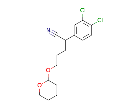 Molecular Structure of 146395-96-2 (Benzeneacetonitrile, 3,4-dichloro-α-[3-[(tetrahydro-2H-pyran-2-yl)oxy]propyl]-)