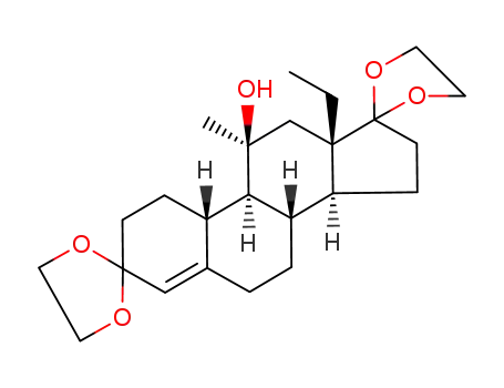 D-13β-Ethyl-11β-hydroxy-11α-methylgon-5-ene-3,11-dione-3,17-diethylene ketal