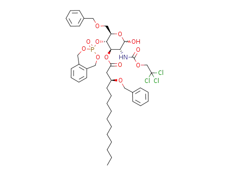 6-O-benzyl-3-O-[(S)-3-(benzyloxy)tetradecanoyl]-2-deoxy-4-O-(1,5-dihydro-3-oxo-3λ5-3H-2,4,3-benzodioxaphosphepin-3-yl)-2-(2,2,2-trichloroethoxycarbonylamino)-D-glucopyranose