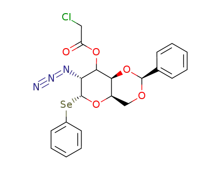Chloro-acetic acid (2S,4aR,6R,7R,8aR)-7-azido-2-phenyl-6-phenylselanyl-hexahydro-pyrano[3,2-d][1,3]dioxin-8-yl ester