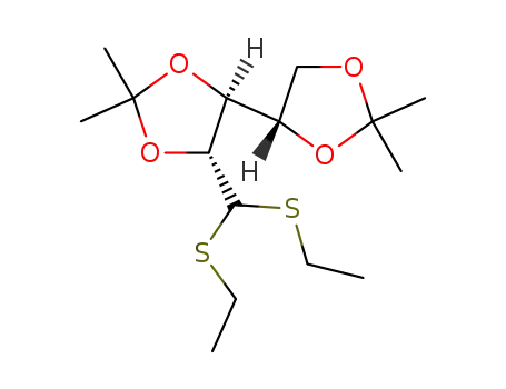 Molecular Structure of 92936-93-1 (L-Arabinose,2,3:4,5-bis-O-(1-methylethylidene)-, diethyl dithioacetal (9CI))