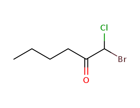 Molecular Structure of 497933-08-1 (2-Hexanone, 1-bromo-1-chloro-)