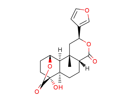 Molecular Structure of 10413-81-7 ((1R)-1,4,4a,5,6,6aβ,9,10,10aα,10bβ-Decahydro-9α-(3-furanyl)-4α-hydroxy-4aβ,10a-dimethyl-1β,4β-ethano-3H,7H-benzo[1,2-c:3,4-c']dipyran-3,7-dione)