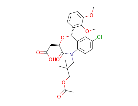 Molecular Structure of 383661-55-0 (4,1-Benzoxazepine-3-acetic acid,
1-[3-(acetyloxy)-2,2-dimethylpropyl]-7-chloro-5-(2,3-dimethoxyphenyl)-1,
2,3,5-tetrahydro-2-oxo-, (3R,5S)-)