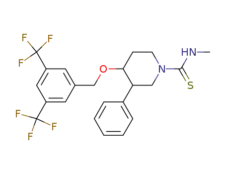 cis-4-[[3,5-bis(trifluoromethyl)benzyl]oxy]-N-methyl-3-phenyl-1-piperidinecarbothioamide