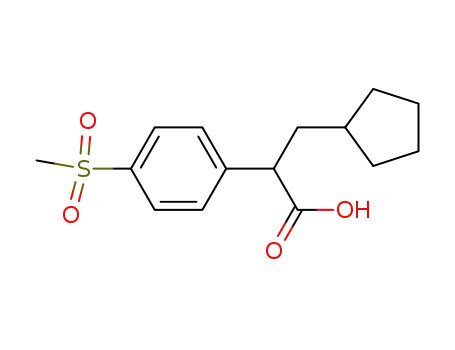 Molecular Structure of 300354-95-4 (Benzeneacetic acid, a-(cyclopentylmethyl)-4-(methylsulfonyl)-)