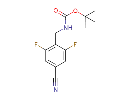 Molecular Structure of 633336-82-0 (Carbamic acid, [(4-cyano-2,6-difluorophenyl)methyl]-, 1,1-dimethylethyl
ester)