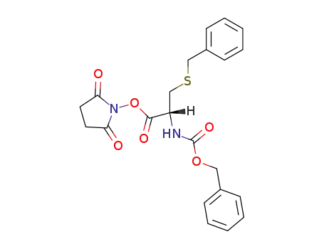 Molecular Structure of 3401-57-8 ([(R)-2-[(2,5-Dioxo-1-pyrrolidinyl)oxy]-2-oxo-1-[(benzylthio)methyl]ethyl]carbamic acid benzyl ester)