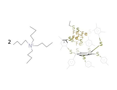 (Bu4N)2[Fe4S4(1,3,5-tris-((4,6-dimethyl-3-mercaptophenyl)thio)-2,4,6-tris-(p-tolylthio)benzenate(3-))(SC2H5)]