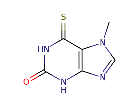 Molecular Structure of 38695-88-4 (2H-Purin-2-one,1,3,6,7-tetrahydro-7-methyl-6-thioxo-)