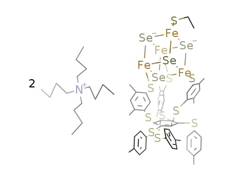 (Bu4N)2[Fe4Se4(1,3,5-tris-((4,6-dimethyl-3-mercaptophenyl)thio)-2,4,6-tris-(p-tolylthio)benzenate(3-))(SC2H5)]