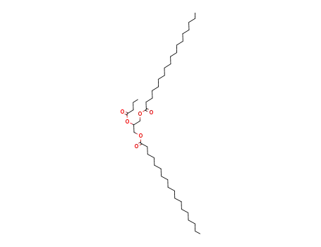 Molecular Structure of 66411-63-0 (Octadecanoic acid, 2-(1-oxobutoxy)-1,3-propanediyl ester)