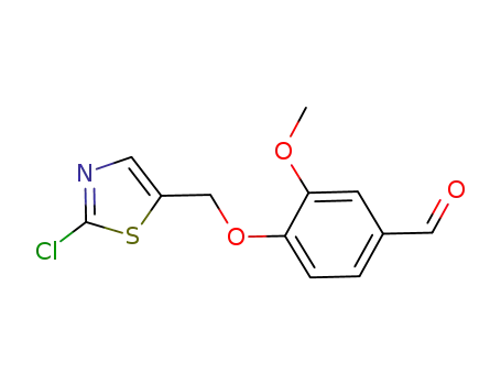 Molecular Structure of 339018-41-6 (4-((2-Chlorothiazol-5-yl)Methoxy)-3-Methoxybenzaldehyde)