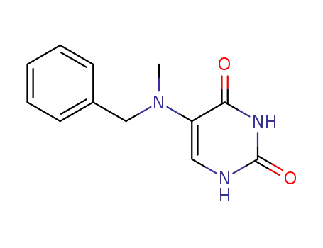 Molecular Structure of 141692-27-5 (2,4(1H,3H)-Pyrimidinedione, 5-[methyl(phenylmethyl)amino]-)