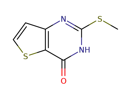 Molecular Structure of 176530-46-4 (2-(Methylsulfanyl)thieno[3,2-d]pyrimidin-4(1H)one)
