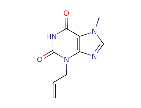 Molecular Structure of 64995-72-8 (1H-Purine-2,6-dione, 3,7-dihydro-7-methyl-3-(2-propenyl)-)