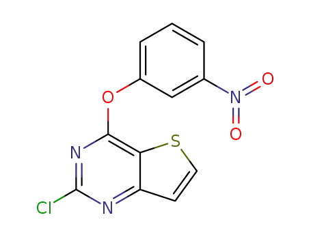 Molecular Structure of 1353553-07-7 (Thieno[3,2-d]pyrimidine, 2-chloro-4-(3-nitrophenoxy)-)