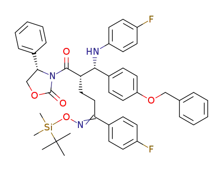 (S)-3-((S)-2-((S)-(4-(benzyloxy)phenyl)(4-fluorophenylamino)methyl)-5-(tert-butyldimethylsilyloxyimino)-5-(4-fluorophenyl)pentanoyl)-4-phenyloxazolidin-2-one