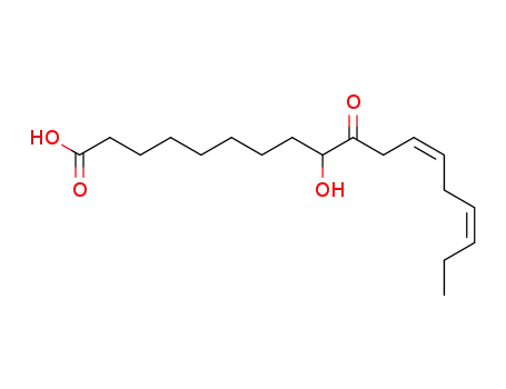 Molecular Structure of 51146-89-5 (12,15-Octadecadienoic acid, 9-hydroxy-10-oxo-, (12Z,15Z)-)
