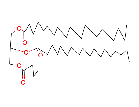 Molecular Structure of 139665-43-3 (Octadecanoic acid, 1-[(1-oxobutoxy)methyl]-1,2-ethanediyl ester)