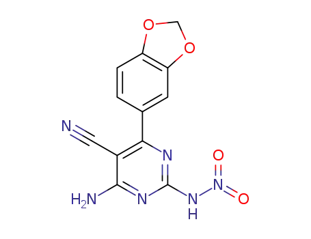 4-amino-6-(benzo[d][1,3]dioxol-5-yl)-2-nitroaminopyrimidine-5-carbonitrile