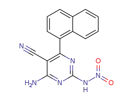 4-amino-6-(naphthalene-1-yl)-2-nitroaminopyrimidine-5-carbonitrile